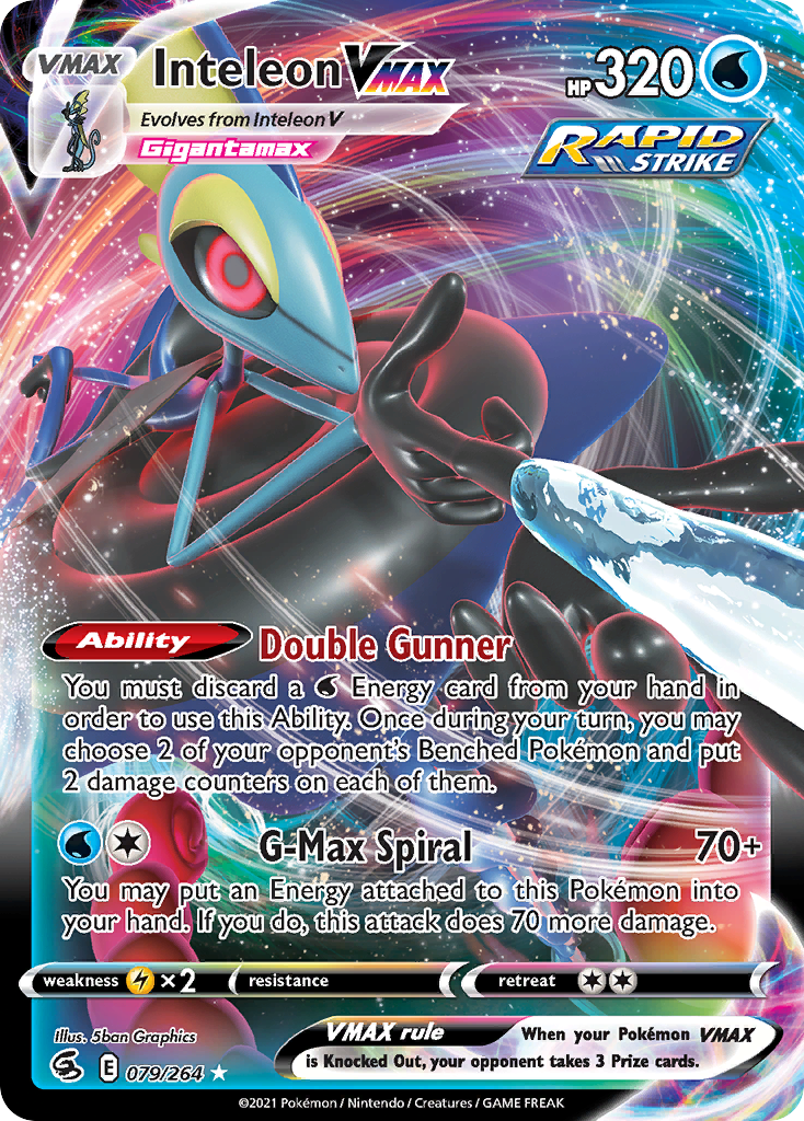 Pokémonkaart 079/264 - Inteleon VMAX - Fusion Strike - [Rare Holo VMAX]