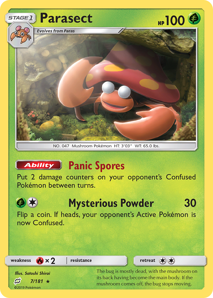 Pokémonkaart 007/181 - Parasect - Team Up - [Rare]