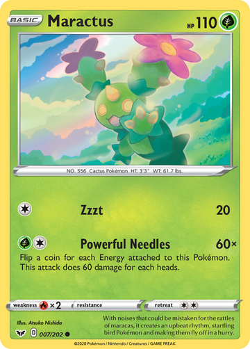 Pokémonkaart 007/202 - Maractus - Sword & Shield - [Common]