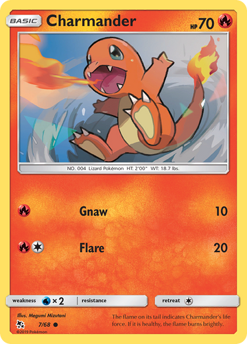 Pokémonkaart 007/068 - Charmander - Hidden Fates - [Common]