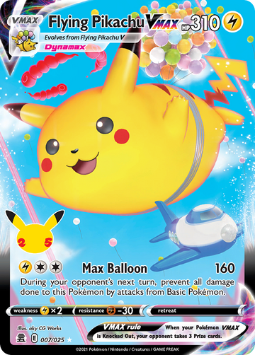 Pokémonkaart 007/025 - Flying Pikachu VMAX - Celebrations - [VM]