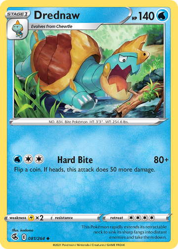 Pokémonkaart 081/264 - Drednaw - Fusion Strike - [Uncommon]