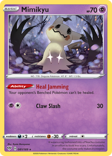Pokémonkaart 081/189 - Mimikyu - Darkness Ablaze - [Rare]