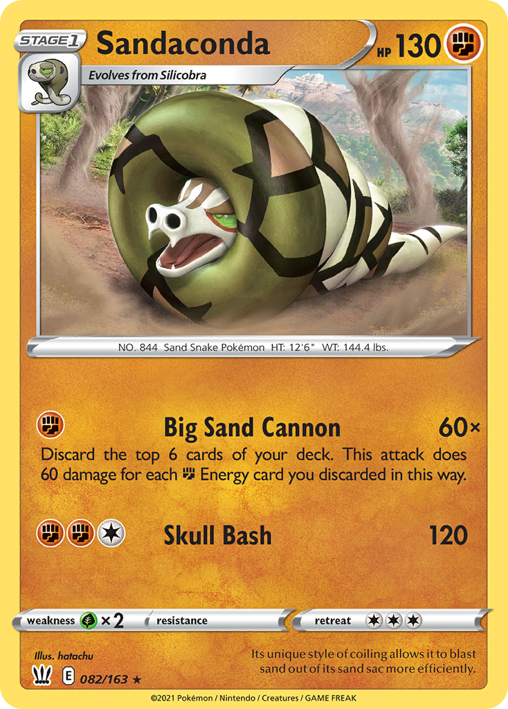 Pokémonkaart 082/163 - Sandaconda - Battle Styles - [Rare Holo]