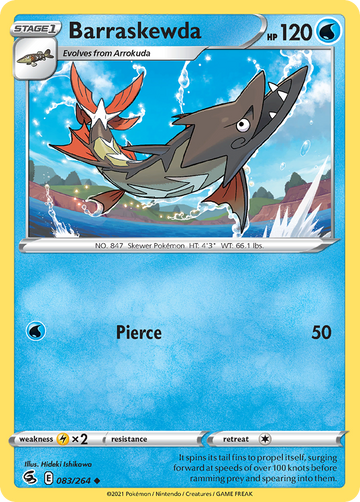Pokémonkaart 083/264 - Barraskewda - Fusion Strike - [Uncommon]