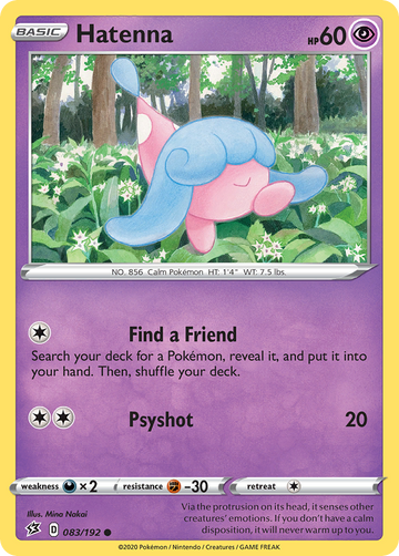 Pokémonkaart 083/192 - Hatenna - Rebel Clash - [Common]