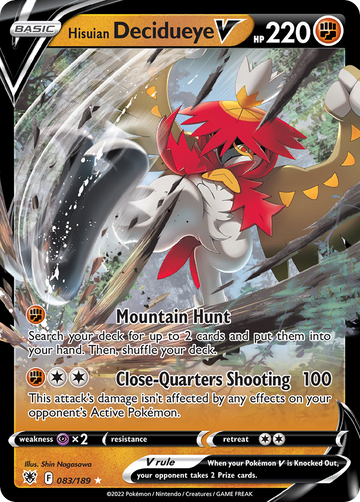 083/189 - Hisuian Decidueye V - [Rare Holo V]