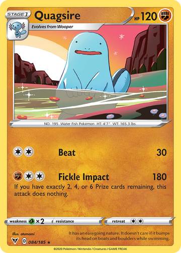 Pokémonkaart 084/185 - Quagsire - Vivid Voltage - [Rare]