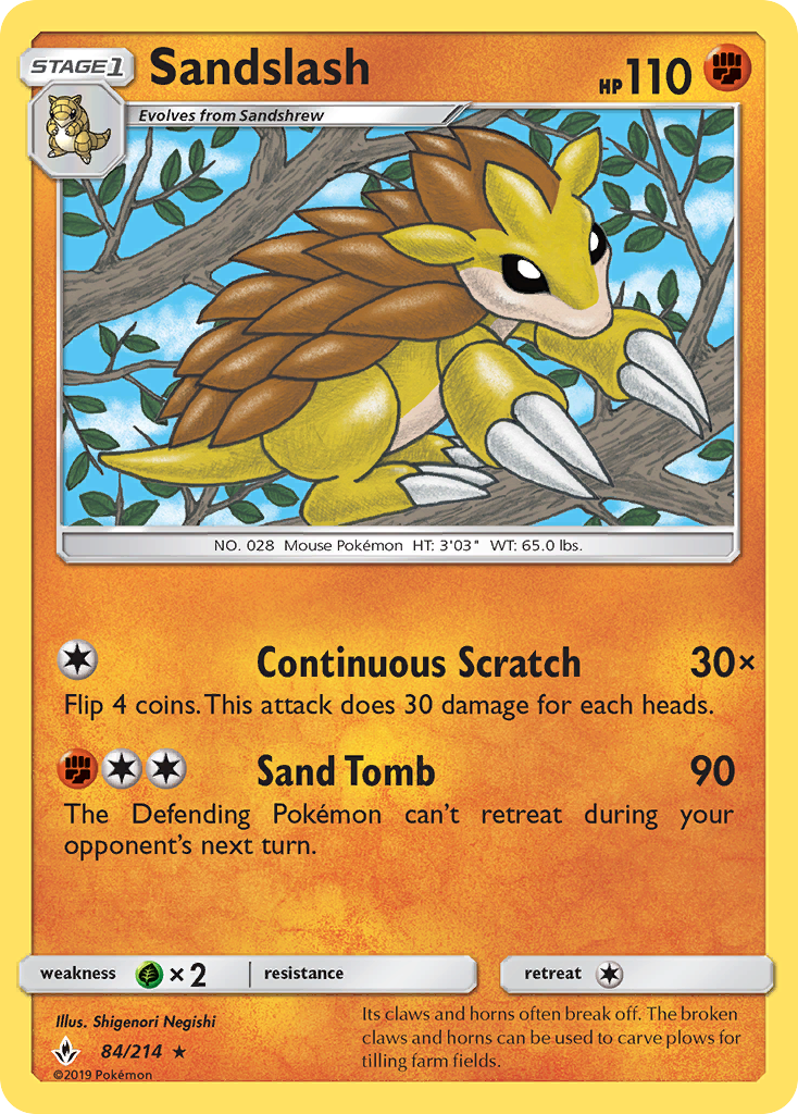 Pokémonkaart 084/214 - Sandslash - Unbroken Bonds - [Rare]