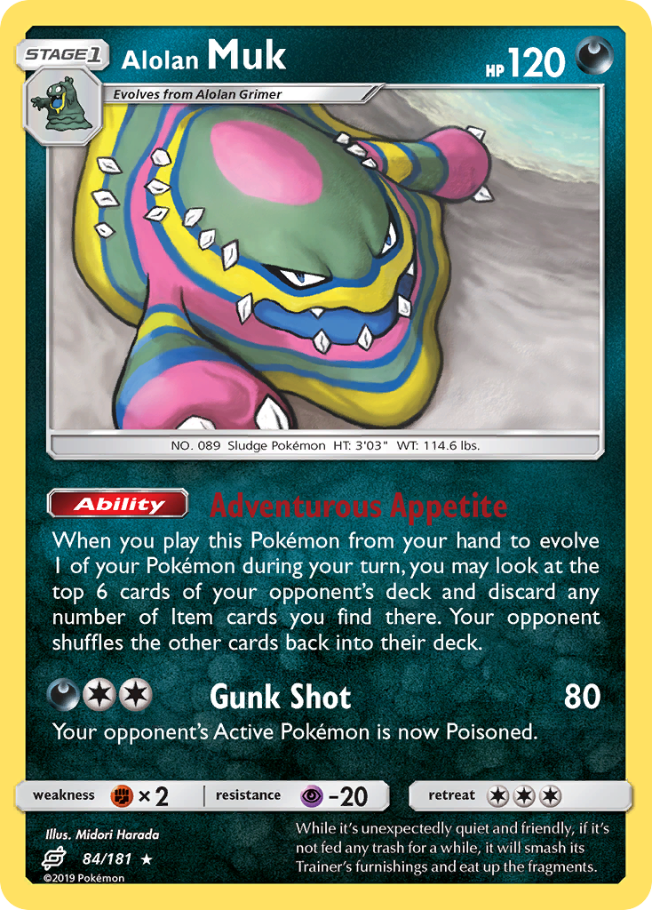 Pokémonkaart 084/181 - Alolan Muk - Team Up - [Rare]