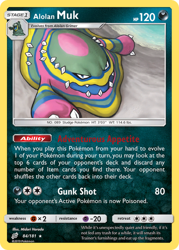 Pokémonkaart 084/181 - Alolan Muk - Team Up - [Rare]