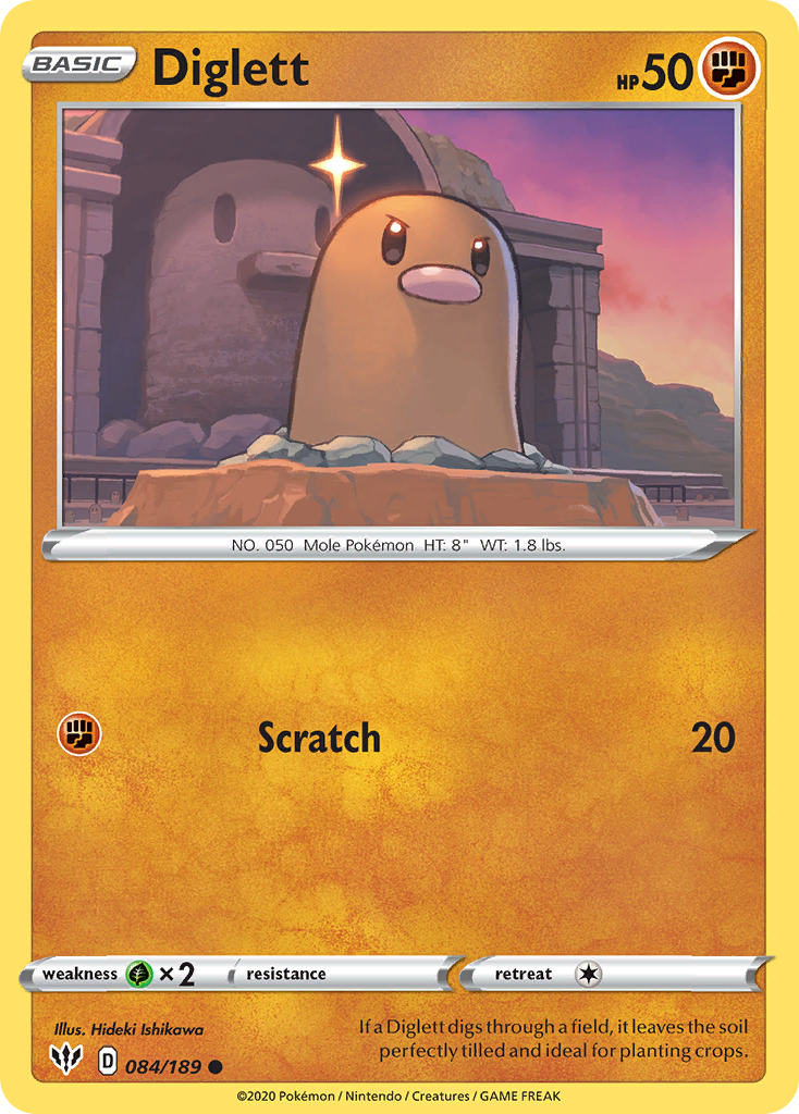 Pokémonkaart 084/189 - Diglett - Darkness Ablaze - [Common]