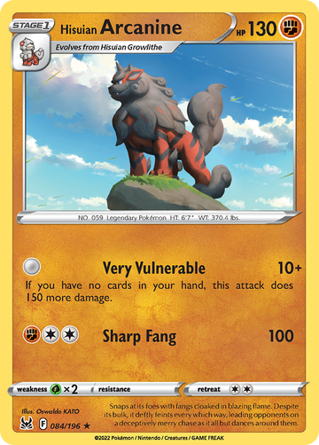 084/196 - Hisuian Arcanine - [Rare Holo]