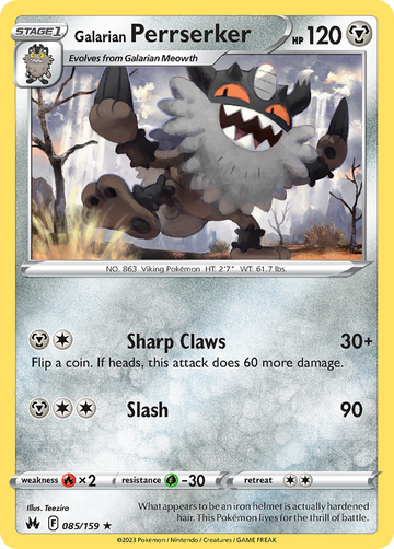 085/159 - Galarian Perrserker - [Rare] - Reverse Holo