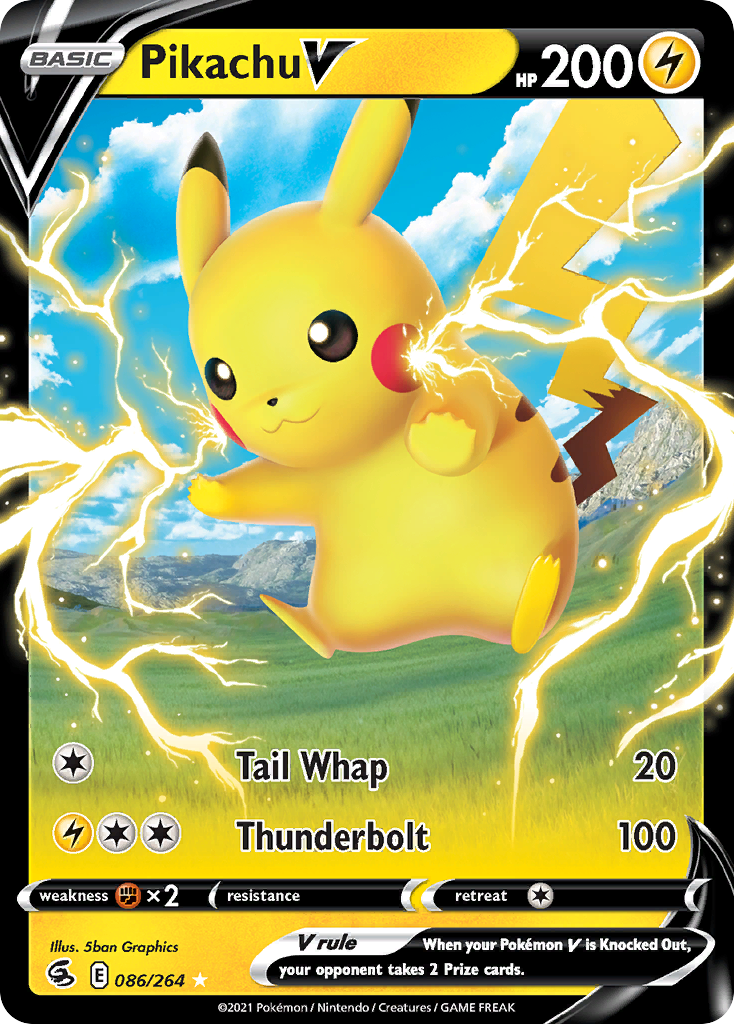 Pokémonkaart 086/264 - Pikachu V - Fusion Strike - [Rare Holo V]