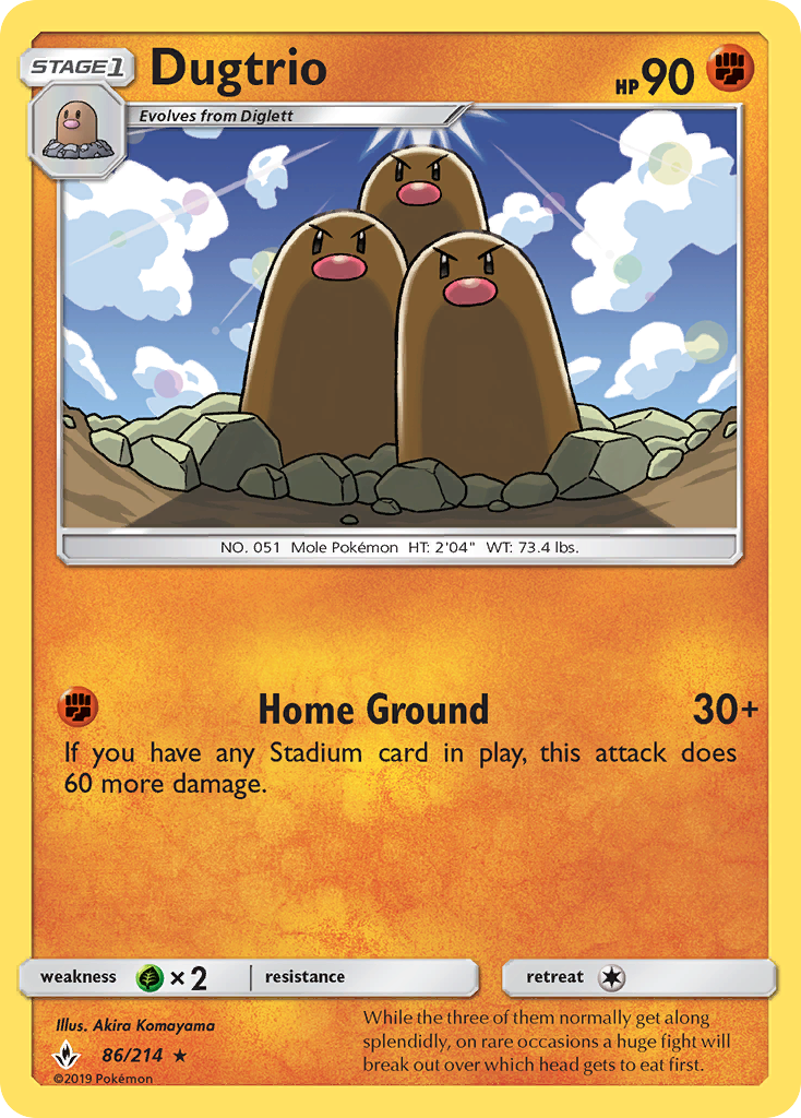 Pokémonkaart 086/214 - Dugtrio - Unbroken Bonds - [Rare]