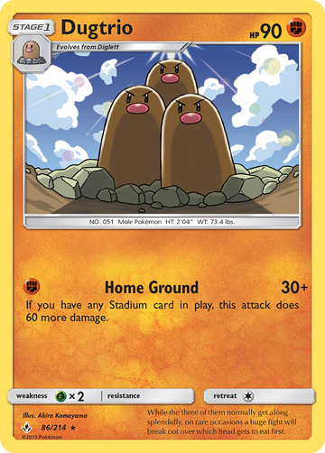 Pokémonkaart 086/214 - Dugtrio - Unbroken Bonds - [Rare]