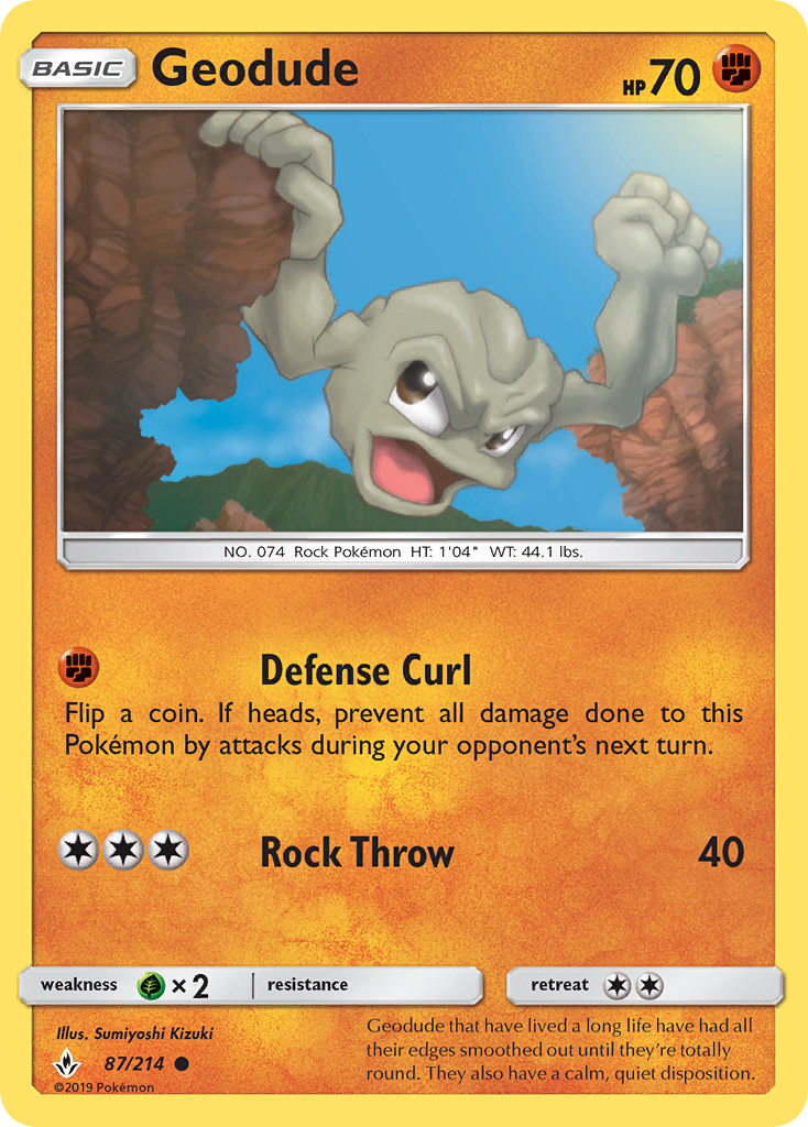 Pokémonkaart 087/214 - Geodude - Unbroken Bonds - [Common]