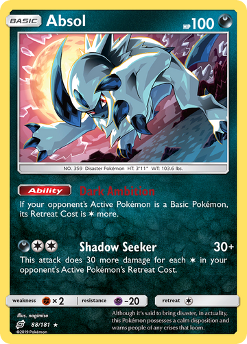 Pokémonkaart 088/181 - Absol - Team Up - [Rare Holo]