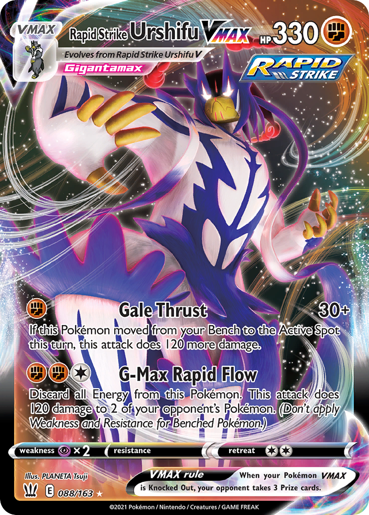 Pokémonkaart 088/163 - Rapid Strike Urshifu VMAX - Battle Styles - [Rare Holo VMAX]