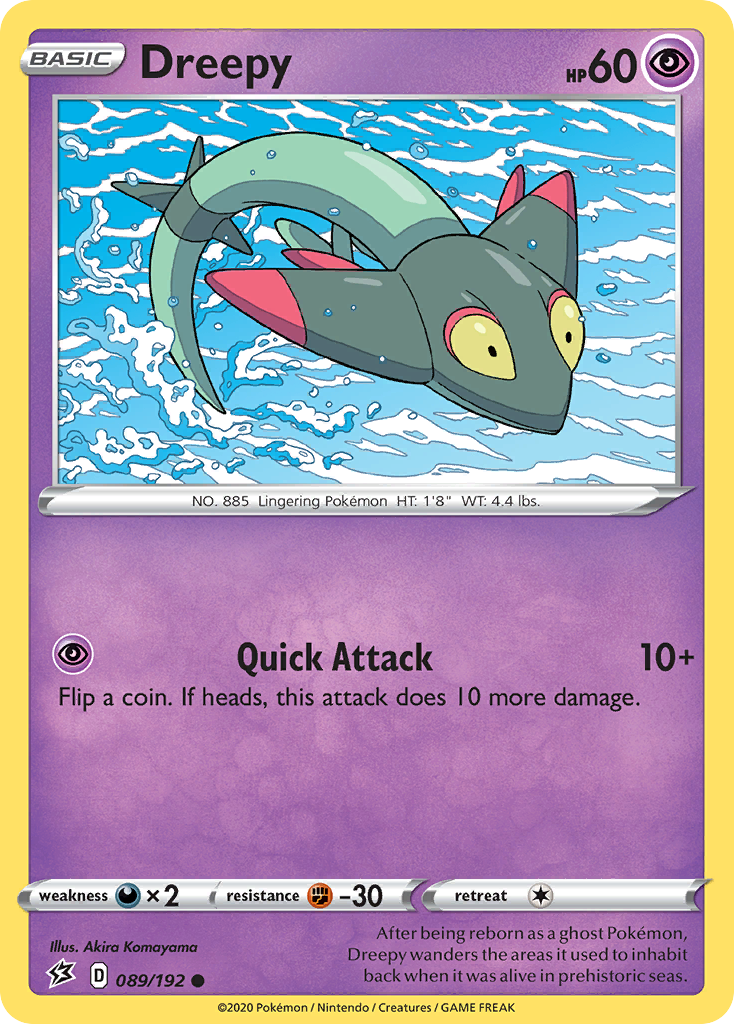 Pokémonkaart 089/192 - Dreepy - Rebel Clash - [Common]