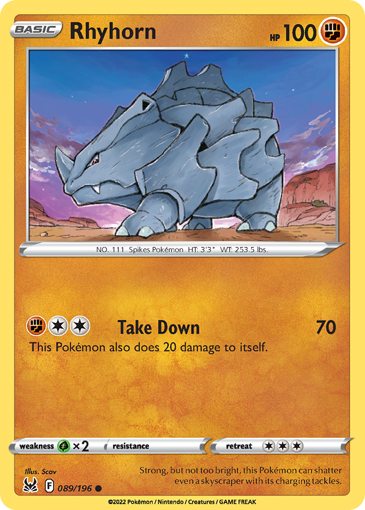 089/196 - Rhyhorn - Reverse Holo - [Common]