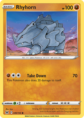 089/196 - Rhyhorn - Reverse Holo - [Common]