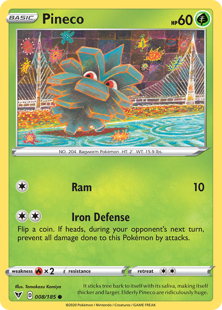 Pokémonkaart 008/185 - Pineco - Vivid Voltage - [Common]