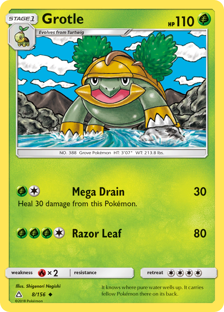 Pokémonkaart 008/156 - Grotle - Ultra Prism - [Uncommon]
