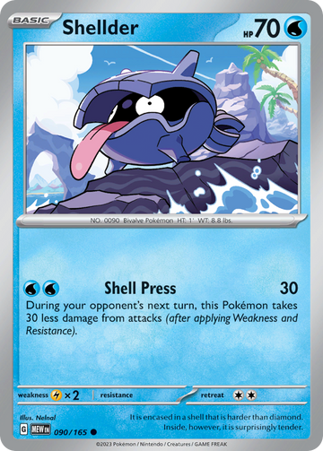 090/165 - Shellder - [Common] - Reverse Holo