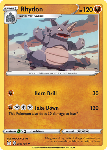 090/196 - Rhydon - Reverse Holo - [Uncommon]