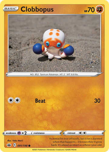 Pokémonkaart 091/198 - Clobbopus - Chilling Reign - [Common]