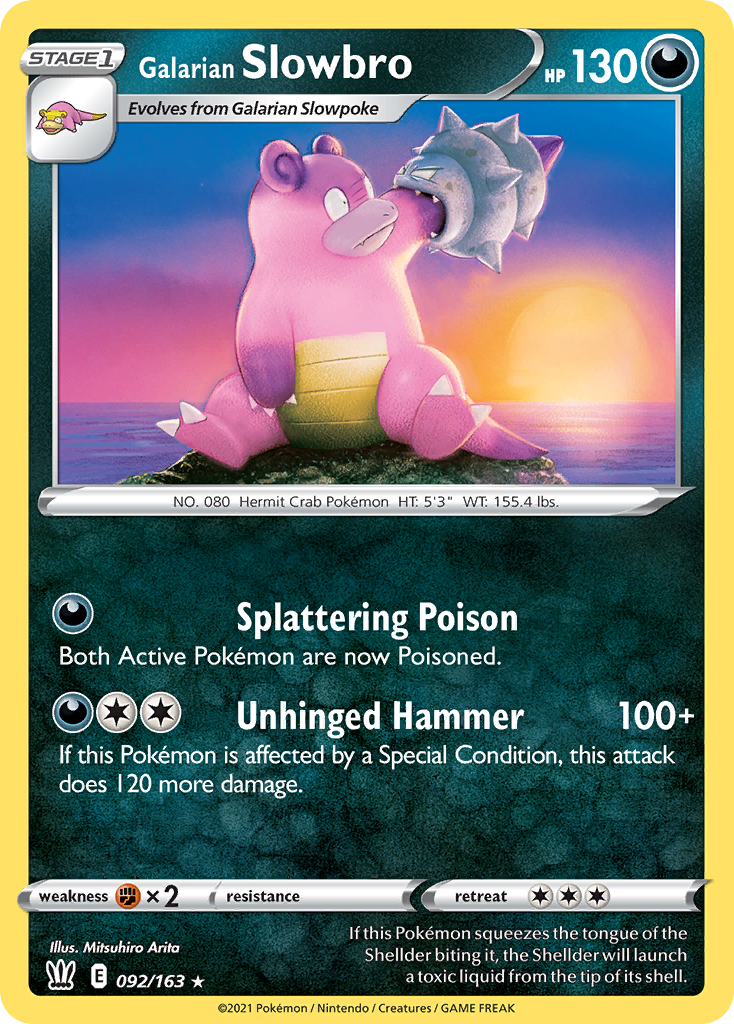 Pokémonkaart 092/163 - Galarian Slowbro - Battle Styles - [Rare]
