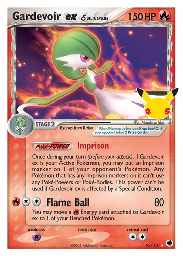 Pokémonkaart 093/101 - Gardevoir ex - Celebrations: Classic Collection - [Classic Collection]