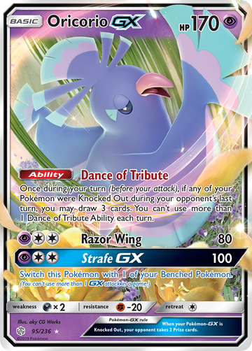 Pokémonkaart 095/236 - Oricorio-GX - Cosmic Eclipse - [Rare Holo GX]