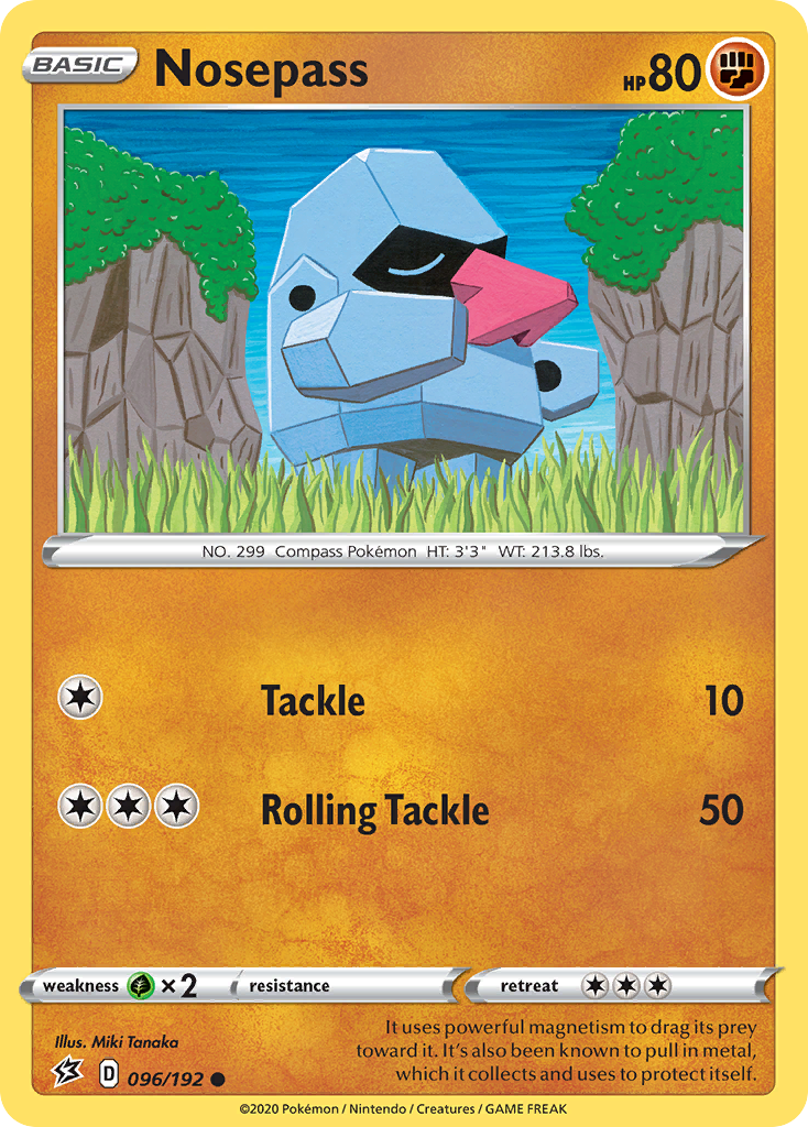 Pokémonkaart 096/192 - Nosepass - Rebel Clash - [Common]