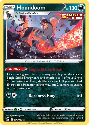 096/163 - Houndoom - - [Rare Holo] - Reverse Holo