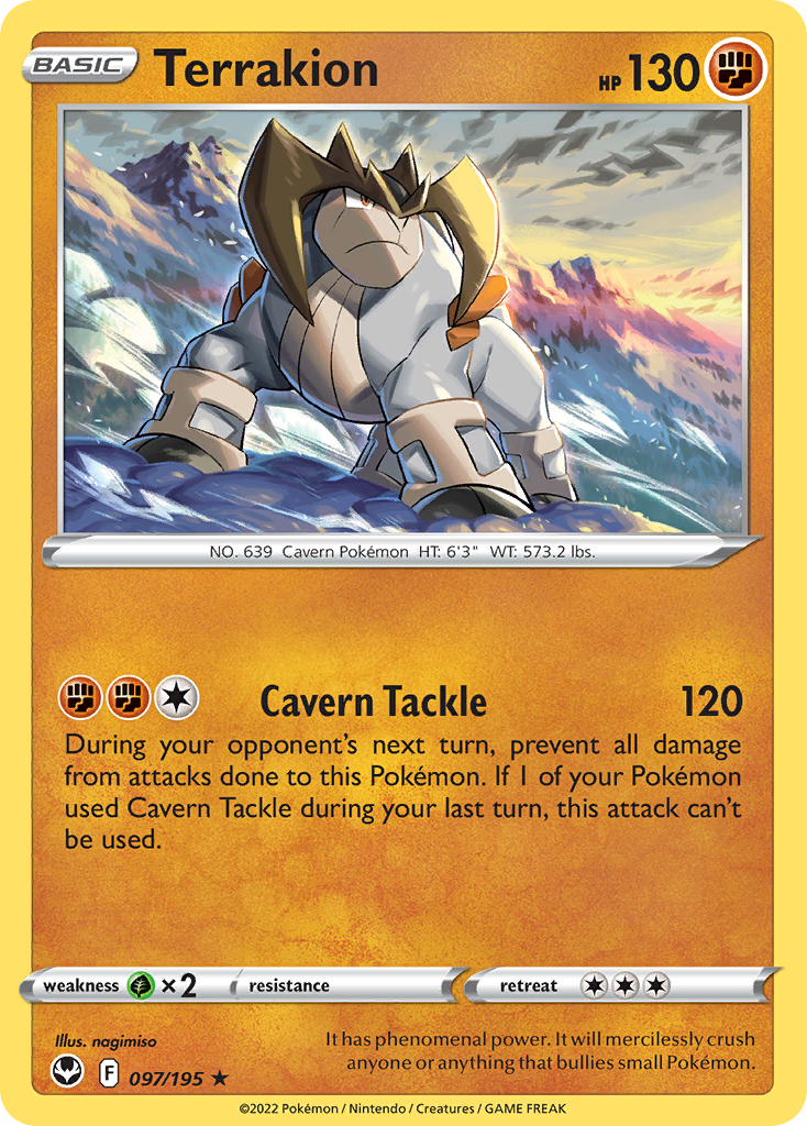 097/195 - Terrakion - [Rare Holo] - Reverse Holo