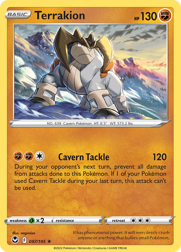 097/195 - Terrakion - [Rare Holo] - Reverse Holo