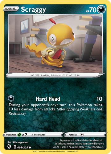 Pokémonkaart 098/203 - Scraggy - Evolving Skies - [Common]