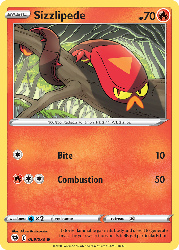 Pokémonkaart 009/073 - Sizzlipede - Champion's Path - [Common]