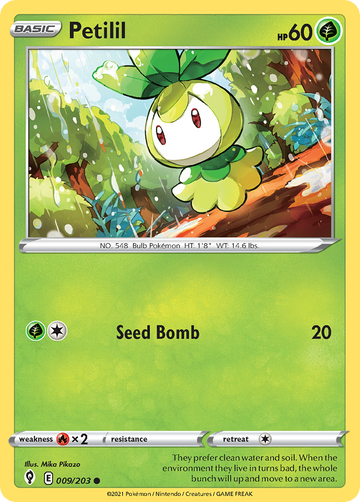 Pokémonkaart 009/203 - Petilil - Evolving Skies - [Common]