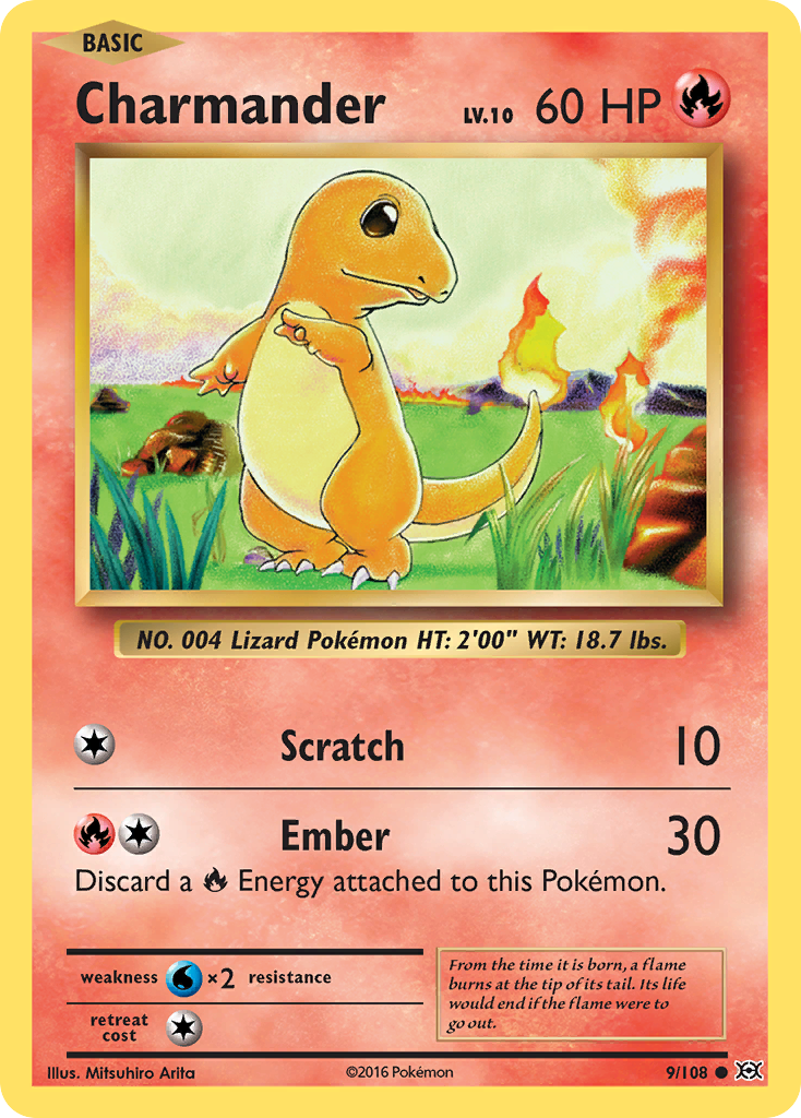 9/108 - Charmander - Reverse Holo - [Common]