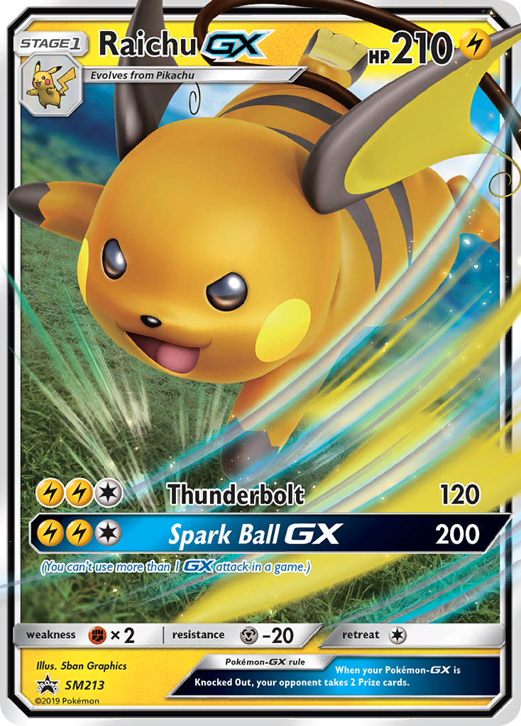 Pokémonkaart SM213 - Raichu-GX - SM Black Star Promos - [Promo]