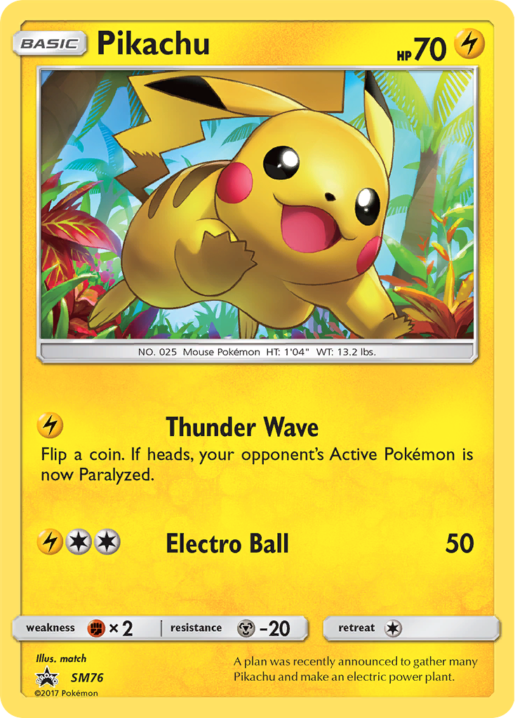 Pokémonkaart SM76 - Pikachu - SM Black Star Promos - [Promo]
