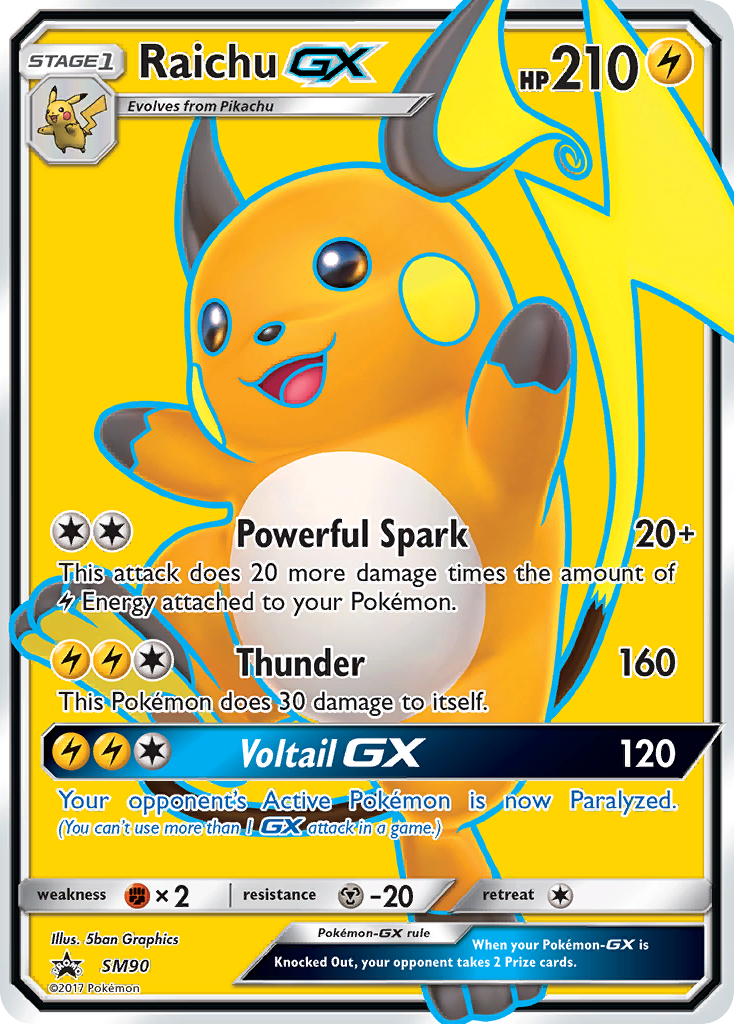 Pokémonkaart SM90 - Raichu-GX - SM Black Star Promos - [Promo]