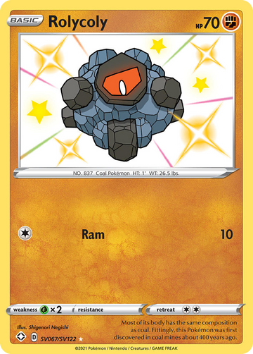 Pokémonkaart SV067/SV122 - Rolycoly - Shiny Vault - [Rare Shiny]