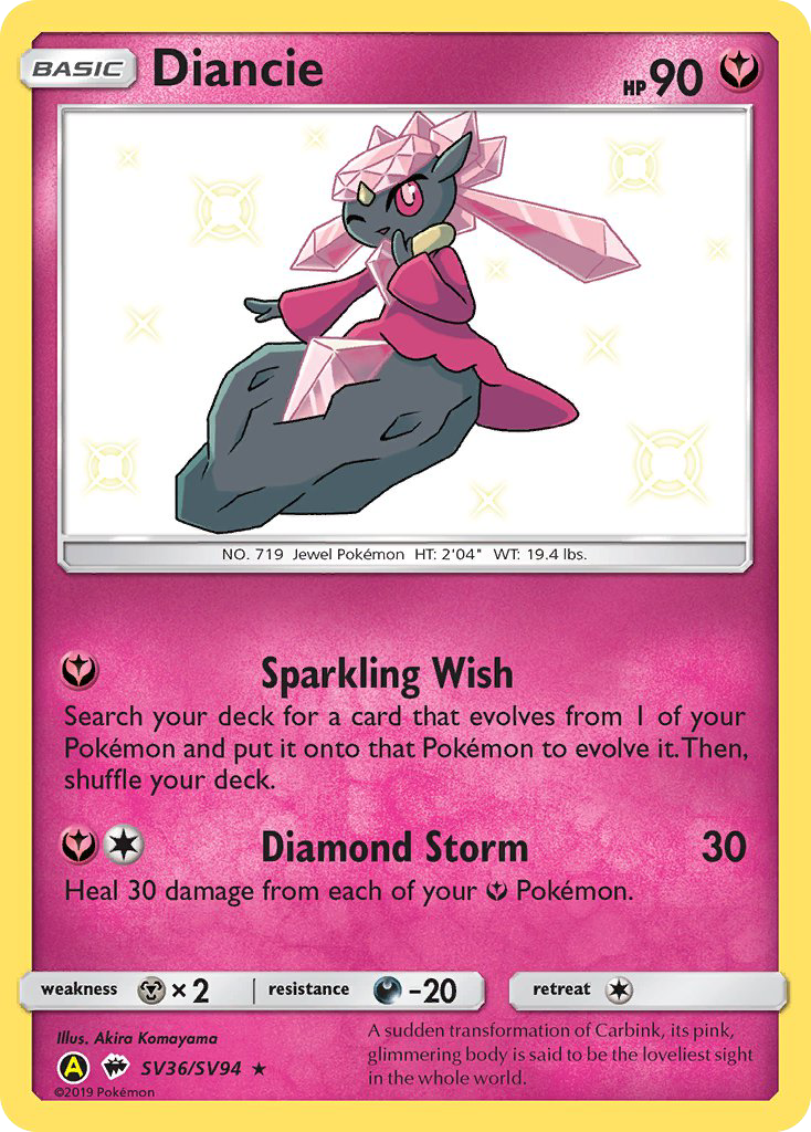 Pokémonkaart SV36/V94 - Diancie - Shiny Vault - [Rare Shiny]