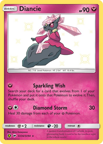 Pokémonkaart SV36/V94 - Diancie - Shiny Vault - [Rare Shiny]