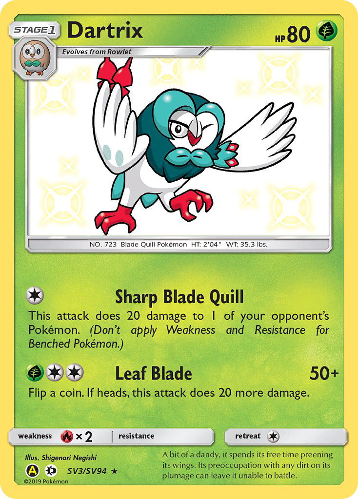 Pokémonkaart SV3/V94 - Dartrix - Shiny Vault - [Rare Shiny]